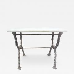 Rare 19th Century French Iron Garden Table With Marble Top By Arras - 3809003
