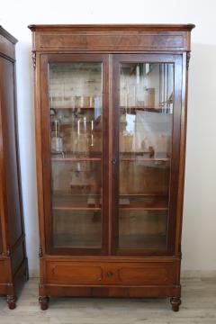 Rare 19th Century Italian Walnut Pair of Antique Bookcases or Vitrines RESTORED - 4292305