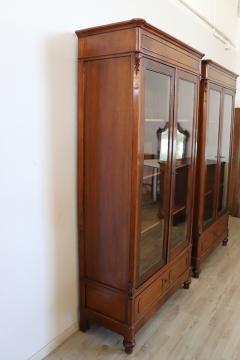 Rare 19th Century Italian Walnut Pair of Antique Bookcases or Vitrines RESTORED - 4292307