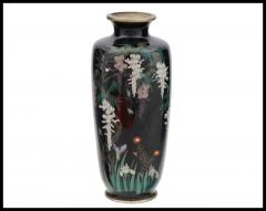 Rare 3 Piece Set of Antique Meiji Japanese Cloisonne Enamel Silver Wire Vases - 3902520