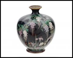 Rare 3 Piece Set of Antique Meiji Japanese Cloisonne Enamel Silver Wire Vases - 3902523