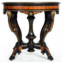 Rare Aesthetic Movement Ebonized Center Table w Bronze Masks ca 1870 - 4501677