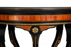 Rare Aesthetic Movement Ebonized Center Table w Bronze Masks ca 1870 - 4501681