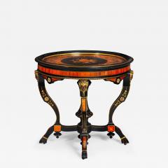 Rare Aesthetic Movement Ebonized Center Table w Bronze Masks ca 1870 - 4504246