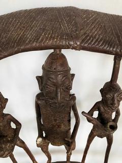 Rare African Cameroon Bronze Figurative Throne Chair 20th Century - 3502608