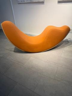 Rare American Modern Cork and Upholstered Rocking Chair Jeanice Skvaril 1960s - 4605870