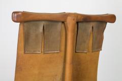 Rare American Studio Craft Movement Leather Sling Lounge Chair - 356407