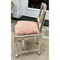 Rare Antique 18th C Queen Anne Silver Giltwood Vanity Chair - 3253393
