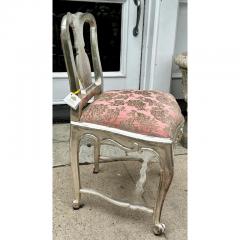 Rare Antique 18th C Queen Anne Silver Giltwood Vanity Chair - 3253395