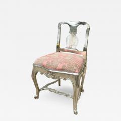 Rare Antique 18th C Queen Anne Silver Giltwood Vanity Chair - 3254845