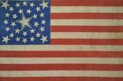 Rare Antique 30 Star American Flag with Rare Halo Star Arrangement - 1847734