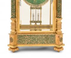 Rare Antique Bigelow Kennard Co Champlev and Brass Crystal Regulator Clock - 4706160