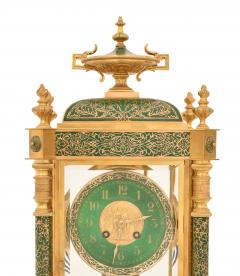 Rare Antique Bigelow Kennard Co Champlev and Brass Crystal Regulator Clock - 4706161