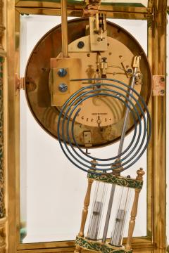 Rare Antique Bigelow Kennard Co Champlev and Brass Crystal Regulator Clock - 4706170