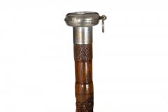 Rare Antique Gadget Cane Concealed Oil Lamp Lantern Walking Stick - 4502382
