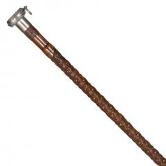 Rare Antique Gadget Cane Concealed Oil Lamp Lantern Walking Stick - 4504296