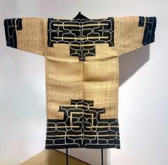 Rare Antique Japanese Ainu Robe Hokkaido Elm Fibers with Appliqu Embroidery - 4572773