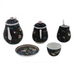 Rare Antique Japanese Cloisonne Enamel Porcelain Tea Set Totai Signed - 3899944