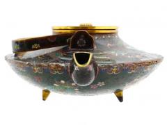 Rare Antique Meiji Japanese Cloisonne Enamel 3 Piece Tea Ceremony Dragon Set - 4120402