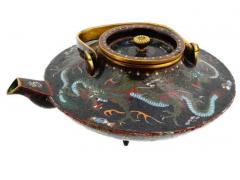 Rare Antique Meiji Japanese Cloisonne Enamel 3 Piece Tea Ceremony Dragon Set - 4120406