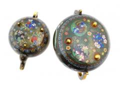 Rare Antique Meiji Japanese Cloisonne Enamel 3 Piece Tea Ceremony Dragon Set - 4120407