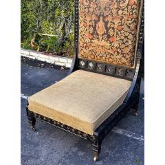 Rare Antique Moroccan Throne Chair W Petite Point Back and Low Seat 19c India - 3427671