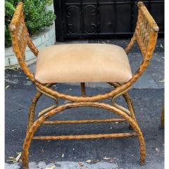 Rare Antique Nantucket Wicker Roman Benches a Pair - 2796266