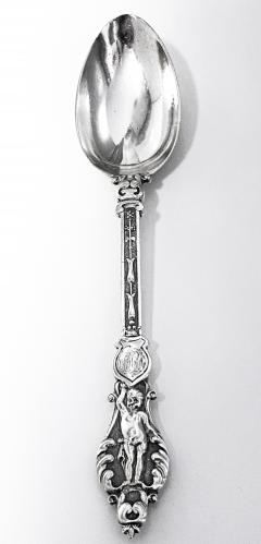 Rare Antique silver Cupid figural spoon London 1880 Martin Hall - 3099311