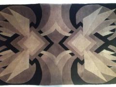 Rare Art Deco Geometric Handmade Wool Rug - 98497