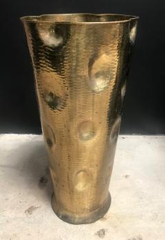 Rare Art Deco Hammered Brass Umbrella Stand 1930s - 684601