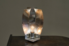 Rare Avant Garde Table Lamp or Light Sculpture in Polished Aluminium 1960s - 4803567