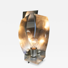 Rare Avant Garde Table Lamp or Light Sculpture in Polished Aluminium 1960s - 4804110
