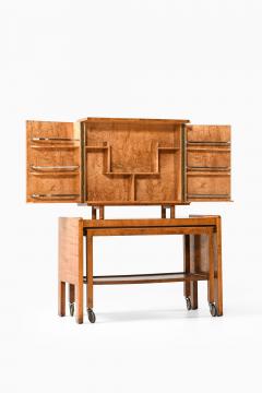 Rare Bar Cabinet in Birch and Glass 1930 - 4555462