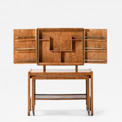 Rare Bar Cabinet in Birch and Glass 1930 - 4555790