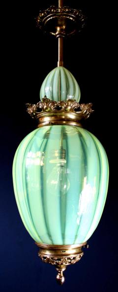 Rare Bohemian Art Glass Ceiling Light 1920s - 1548644