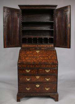 Rare British Colonial Macassar Ebony Bureau Bookcase c 1720 - 4601499