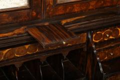Rare British Colonial Macassar Ebony Bureau Bookcase c 1720 - 4601503
