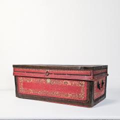 Rare Chinese Export Painted Leather Trunk circa 1850 - 3222879