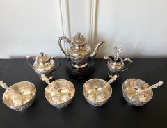 Rare Chinese Export Sterling Silver Tea Set with Dragon Design Tianjing Wuhua - 1863547