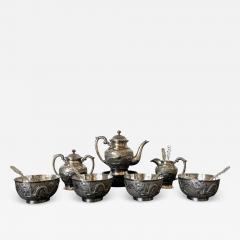 Rare Chinese Export Sterling Silver Tea Set with Dragon Design Tianjing Wuhua - 1865230