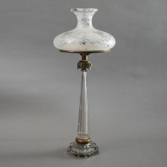 Rare Chrystal and Bronze Isis Sinumbra Argand Lamp - 37777