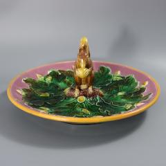 Rare Circular George Jones Majolica Squirrel Nut Dish - 4341255