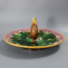 Rare Circular George Jones Majolica Squirrel Nut Dish - 4341259