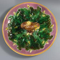 Rare Circular George Jones Majolica Squirrel Nut Dish - 4341262