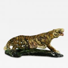 Rare Clement Massier Prowling Tiger Figure - 2661214