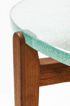 Rare Coffee or Side Table in Glass and Walnut 1940s - 4506817