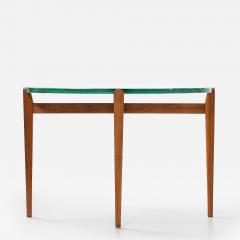 Rare Coffee or Side Table in Glass and Walnut 1940s - 4508608