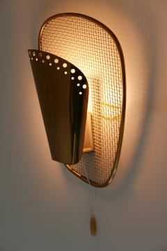 Rare Decorative Mid Century Modern Brass Sconce or Wall Lamp Germany 1950s - 4184820