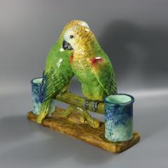 Rare Delphin Massier Parrots Figural Vase - 4584650