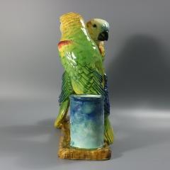 Rare Delphin Massier Parrots Figural Vase - 4584656